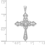 14k White Gold 1/3 carat AA Diamond Passion Cross Pendant