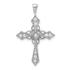 14k White Gold 1/3 carat AA Diamond Passion Cross Pendant