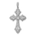 14k White Gold 1/2 carat Diamond Fancy Cross Pendant