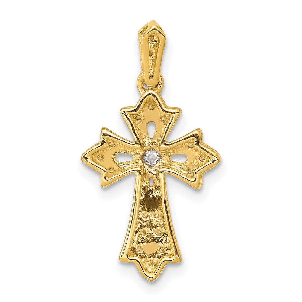 14k 1/10 carat Diamond Fancy Cross Pendant