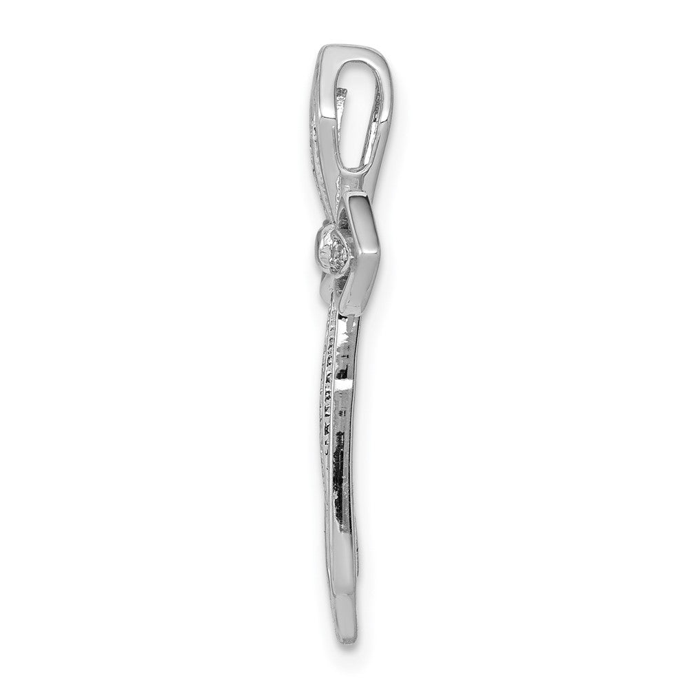 14k White Gold 1/15 carat Diamond Cross Chain Slide