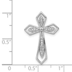 14k White Gold 1/15 carat Diamond Cross Chain Slide