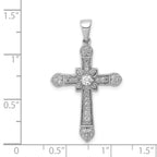 14k White Gold 1/3 carat Diamond Filigree Cross Pendant