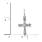 14k White Gold .03 carat Diamond Cross Charm