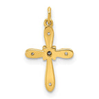 14k and White Rhodium .03 carat Diamond Cross Charm