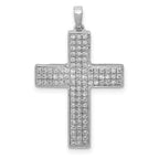 14k White Gold 1/2 carat Diamond Latin Cross Pendant