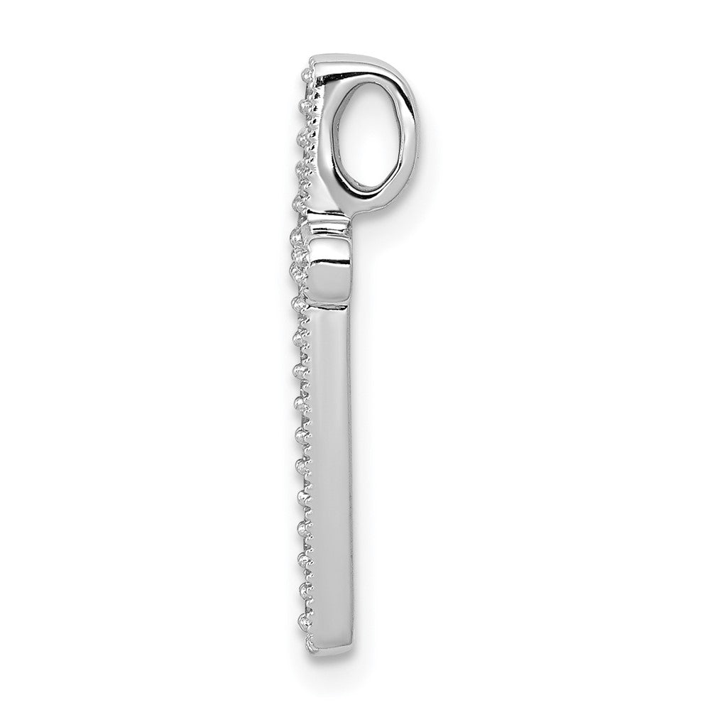 14k White Gold 1/10 carat Diamond Cross Chain Slide