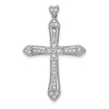 14k White Gold 1/3 carat Diamond Cross Pendant
