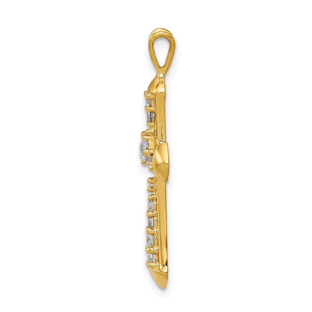 14k 1/3 carat AA Diamond Passion Cross Pendant