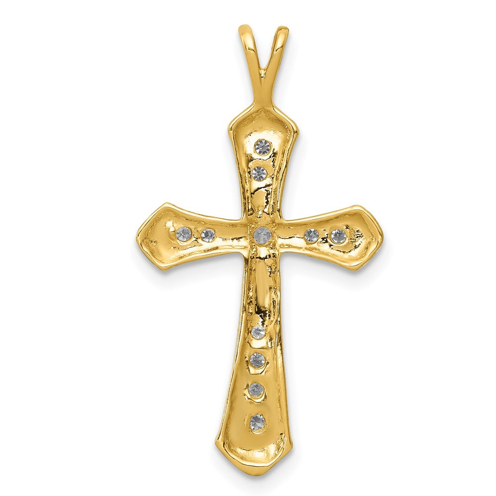 14k 1/3 carat AA Diamond Passion Cross Pendant