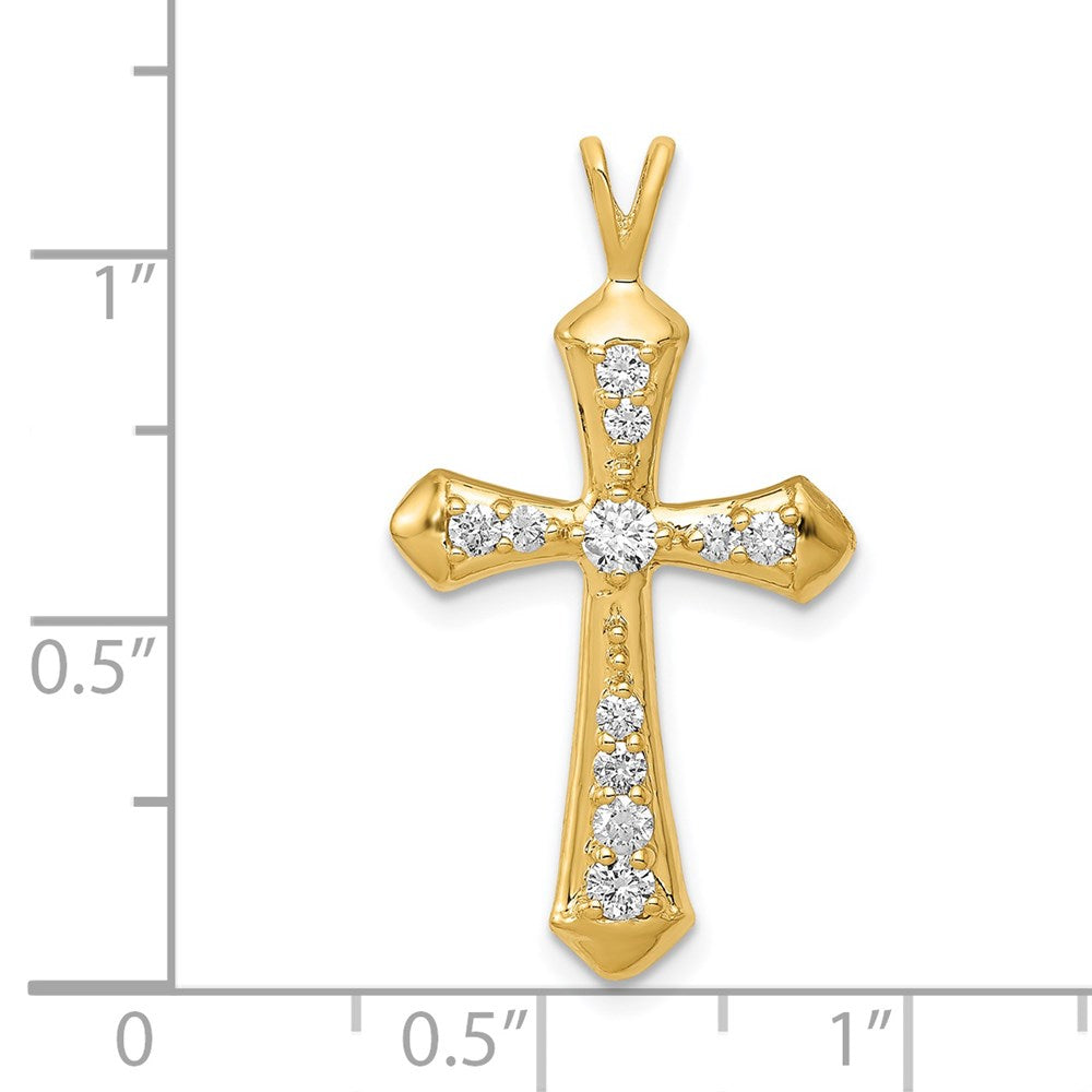 14k 1/3 carat AA Diamond Passion Cross Pendant