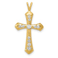 14k 1/3 carat AA Diamond Passion Cross Pendant