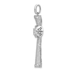 14k White Gold 1.75 carat Diamond Large Cross Pendant