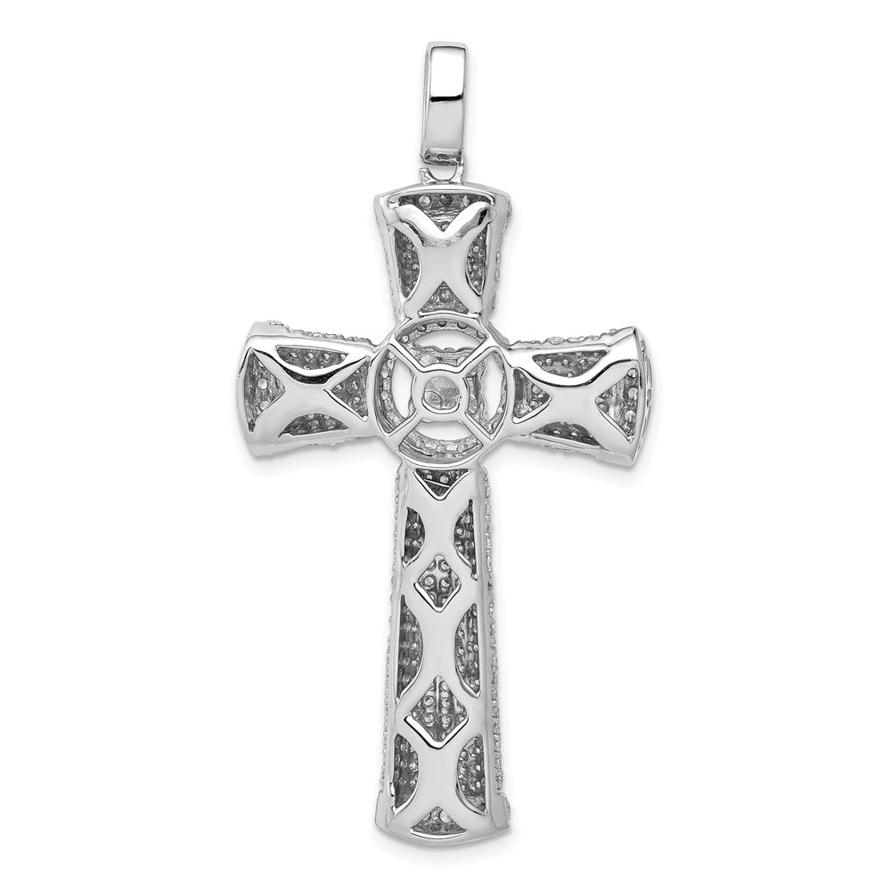 14k White Gold 1.75 carat Diamond Large Cross Pendant