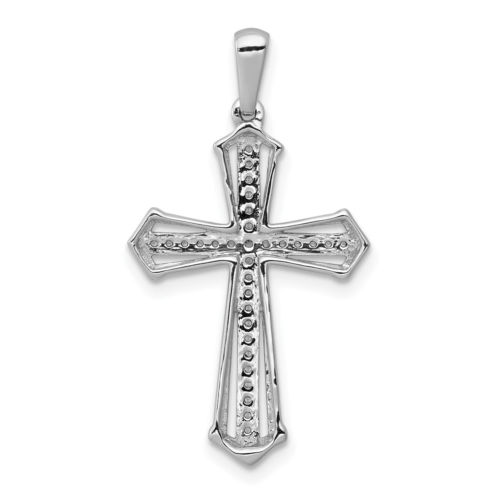 14k White Gold 1/8 carat Diamond Passion Cross Pendant