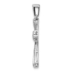 14k White Gold 1/3 carat Diamond Fancy Cross Pendant