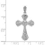 14k White Gold 1/3 carat Diamond Fancy Cross Pendant