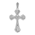 14k White Gold 1/3 carat Diamond Fancy Cross Pendant