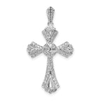 14k White Gold 1/3 carat Diamond Fancy Cross Pendant