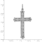 14k White Gold 1 carat Diamond Budded Cross Pendant