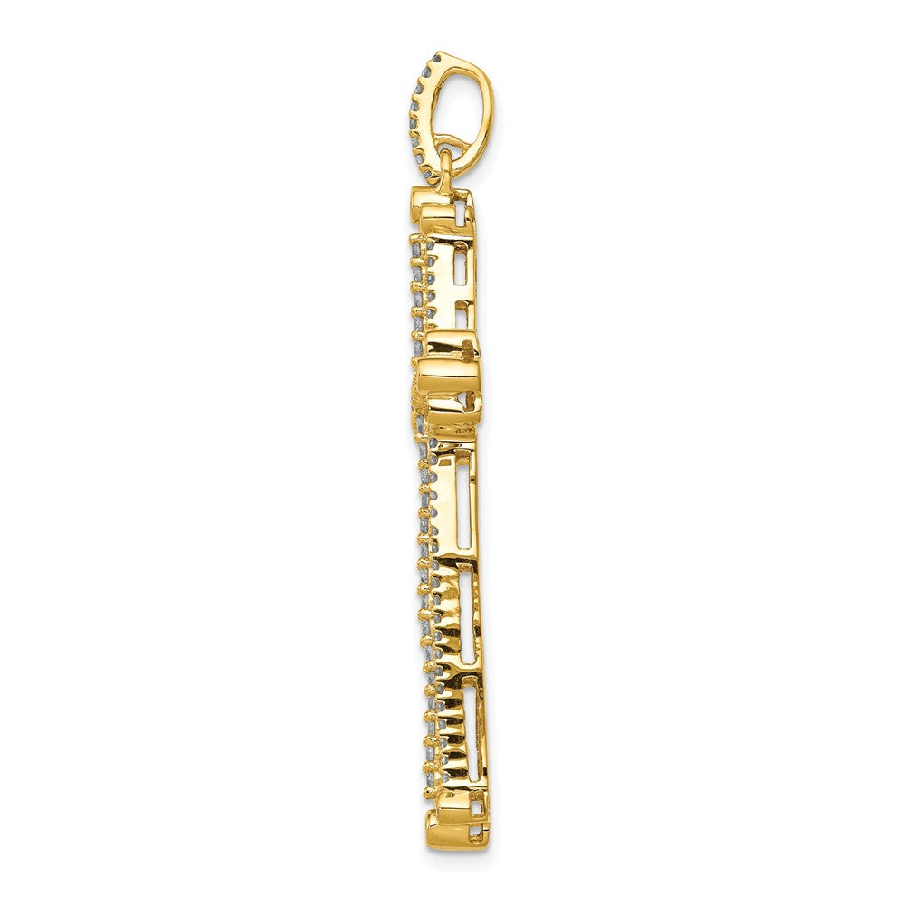 14k 1 carat Diamond Budded Cross Pendant