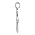 14k White Gold 7/8 carat Diamond Cross Pendant