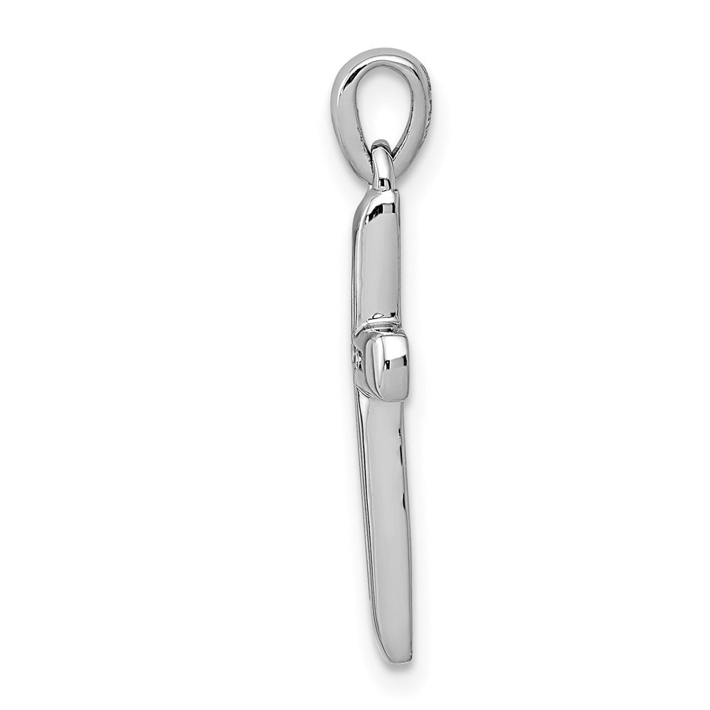 14k White Gold Small 1/10 carat Diamond Cross Pendant