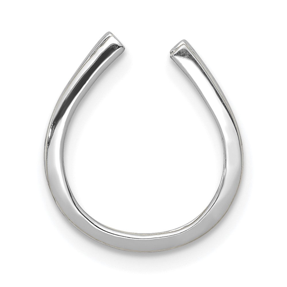 14k White Gold 1/6 carat Diamond Horseshoe Chain Slide