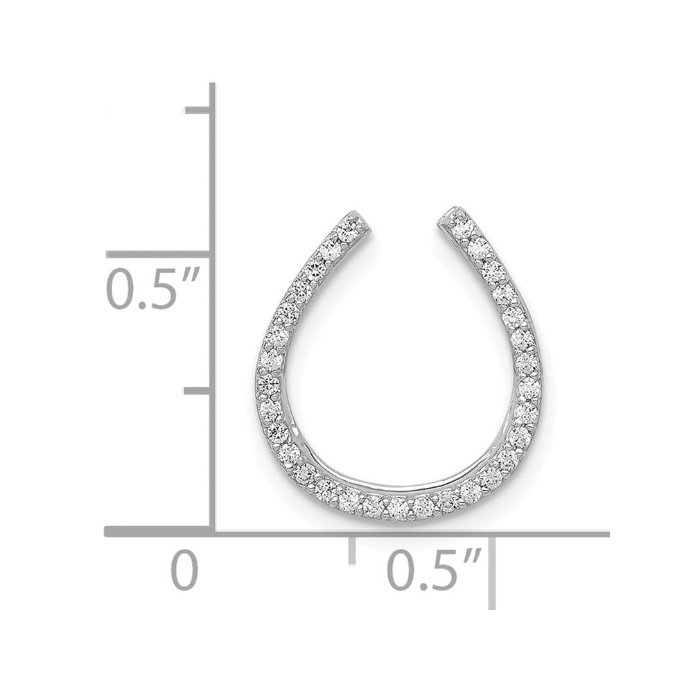 14k White Gold 1/6 carat Diamond Horseshoe Chain Slide