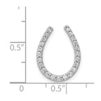 14k White Gold 1/3 carat Diamond Horseshoe Chain Slide