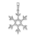 14k White Gold 1/6 carat Diamond Snowflake Pendant