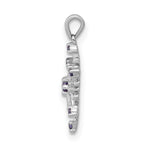 14k White Gold 1/10 carat Blue and White Diamond Snowflake Pendant