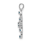 14k White Gold 1/4 carat Blue and White Diamond Snowflake Pendant