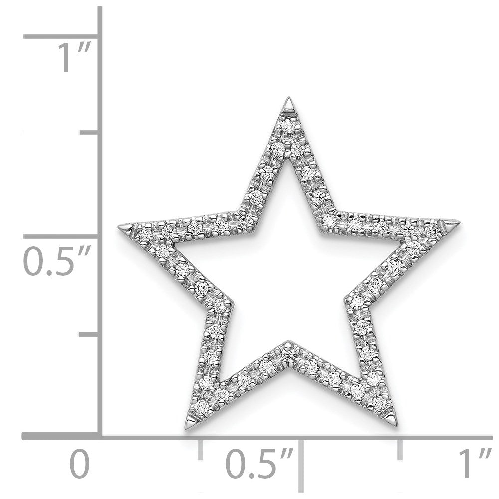 14k White Gold Large 1/6 carat Diamond Star Chain Slide
