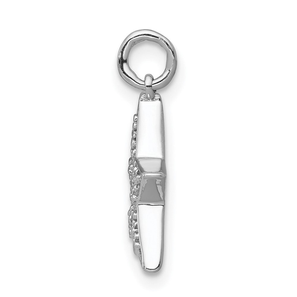 14k White Gold 1/20 carat Diamond Star Charm