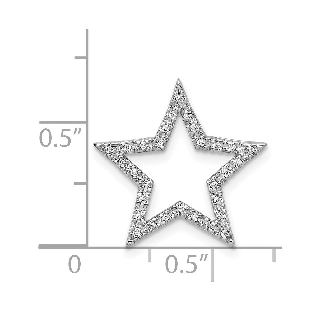 14k White Gold 1/10 carat Diamond Star Chain Slide