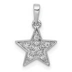 14k White Gold 1/10 carat Diamond Star Pendant