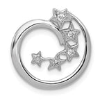 14k White Gold 1/15 carat Diamond Stars Chain Slide