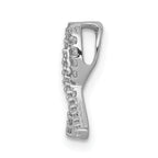 14k White Gold 1/10 carat Diamond Awareness Ribbon Chain Slide