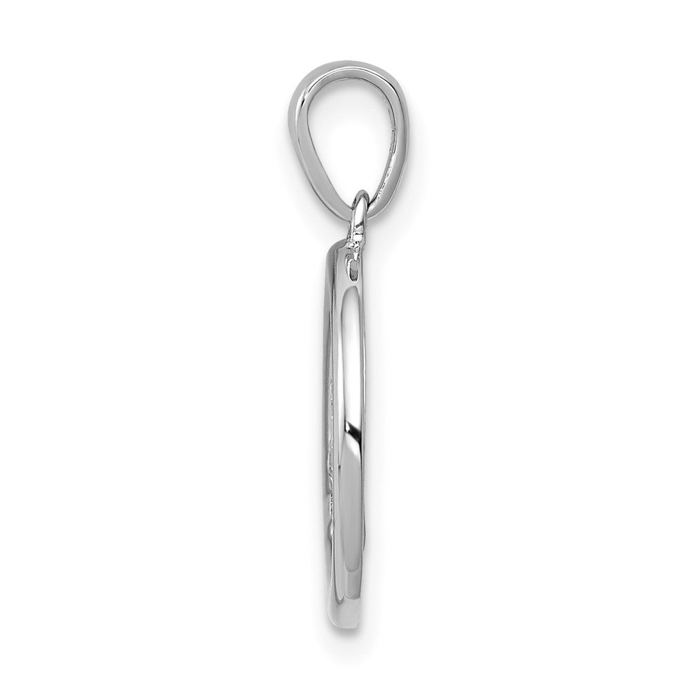 14k White Gold 1/10 carat Diamond Peace Sign Pendant