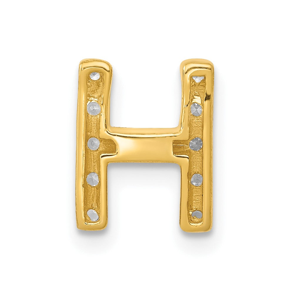 14K  Diamond Letter H Initial Charm