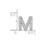 14K  White Gold Diamond Letter M Initial Charm