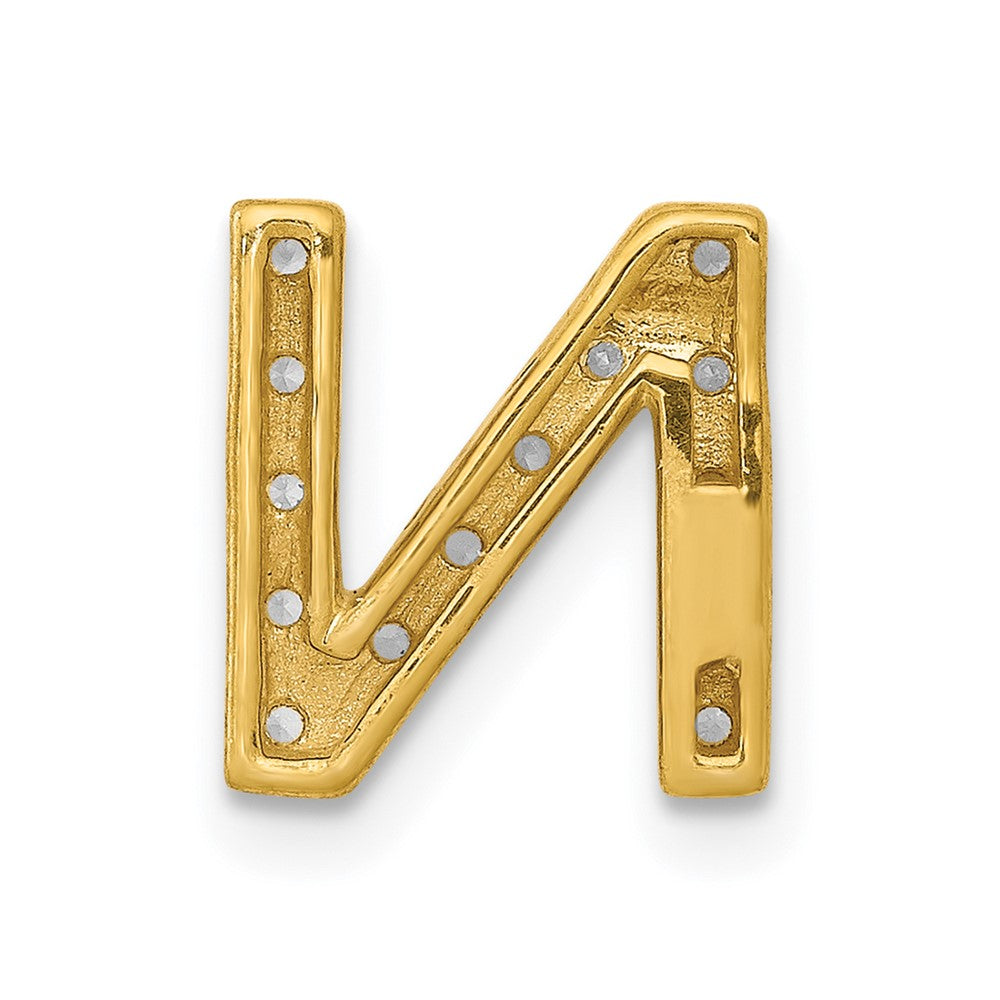 14K  Diamond Letter N Initial Charm