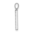 14K White Gold Diamond Letter A Initial Pendant
