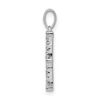 14K White Gold Diamond Letter E Initial Pendant