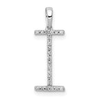 14K White Gold Diamond Letter I Initial Pendant