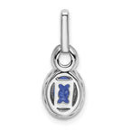 14k White Gold .95 Oval Tanzanite and Diamond Halo Pendant