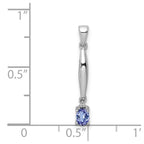 14k White Gold .20 Oval Tanzanite and Diamond Accent Pendant