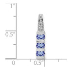 14k White Gold .60 Tanzanite and Diamond 3-Stone Slide Fits up to 2mm Regular/3mm Fancy or Reversible Omega