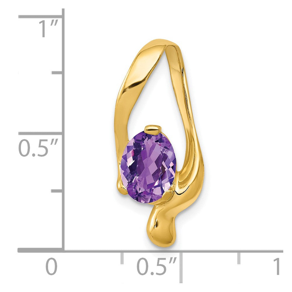 14k 8x6mm Oval Amethyst Slide Fits up to 6mm Regular/8mm Fancy or Reversible Omega